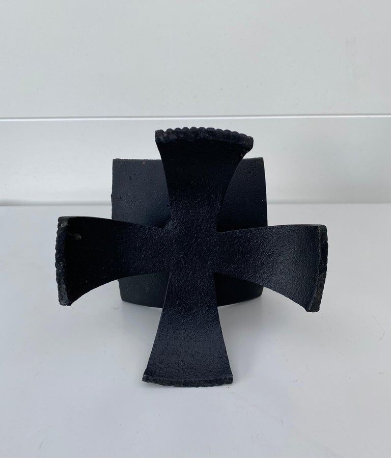 Brutalist Iron Candlestick, ca. 1960s