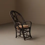 Fauteuil sculptural en bois courbé , Art Populaire, vers 1900