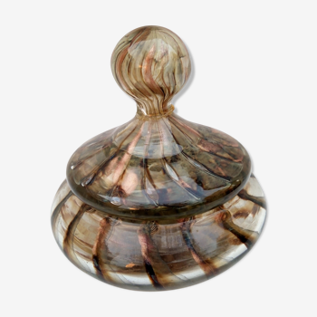 Pot couvert en verre de Murano es années 50