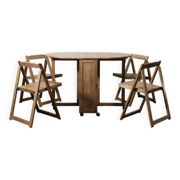 Ensemble de table et chaises pliables design gain de place années 80 ensemble de repas