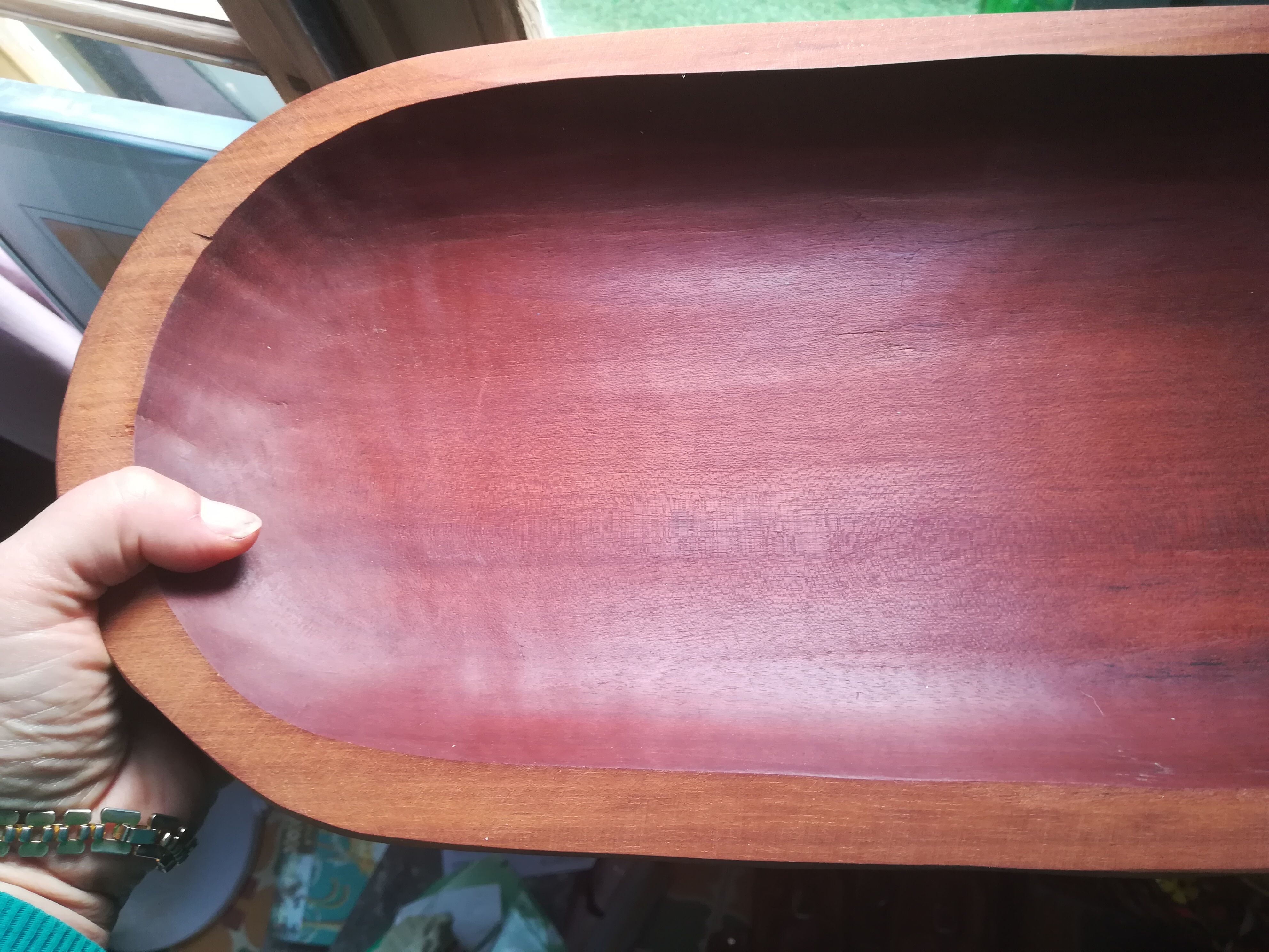 Oval teak dish