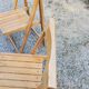 Paire de chaises pliantes à lattes en hêtre des années 70