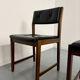 Lot of 6 Scandinavian design chairs in wood and black faux leather an70.