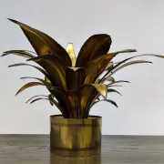 Lampe de table fleur Maison Jansen, années 1970