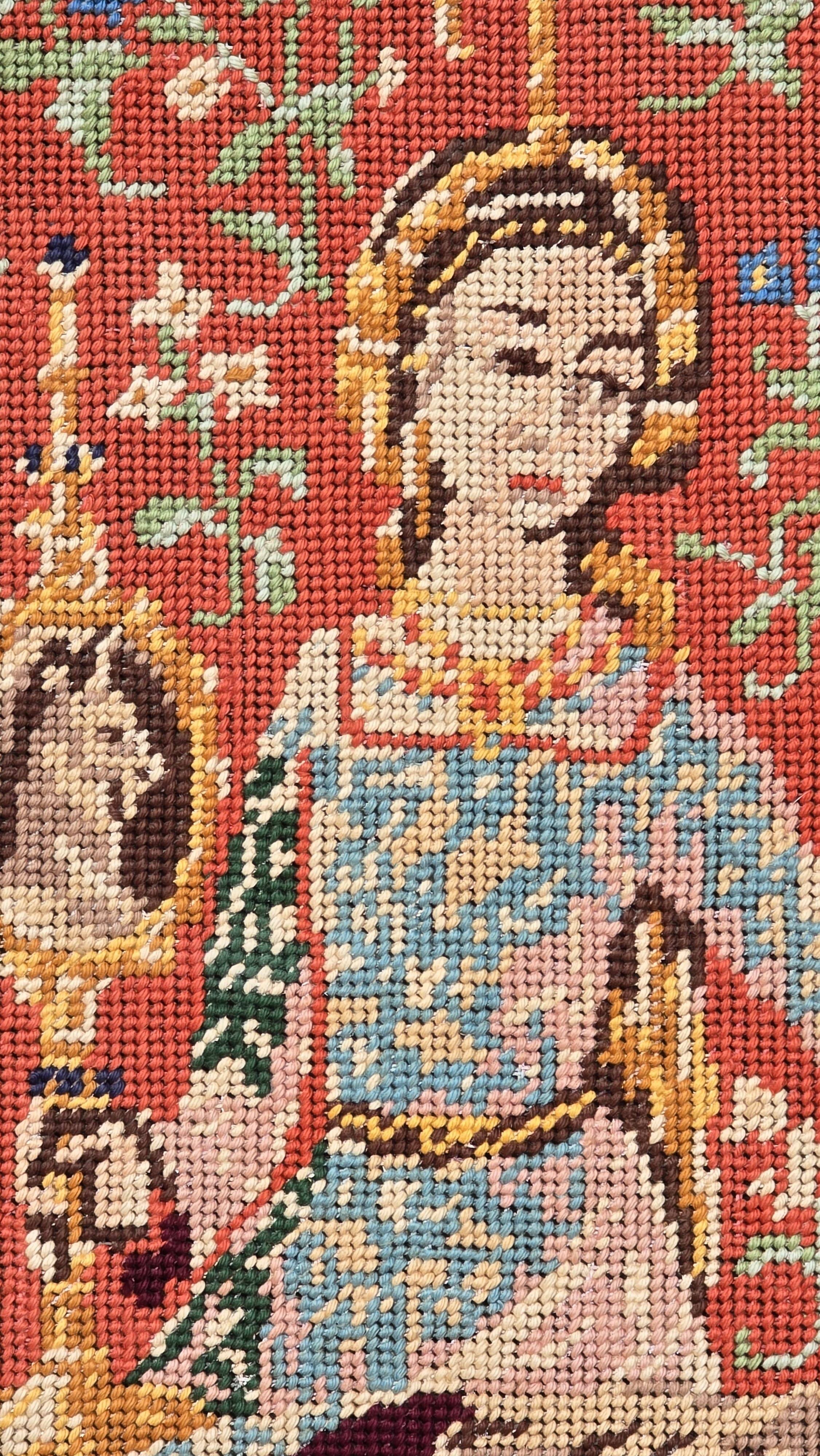 Tapisserie au point de croix vintage « La Dame à la Licorne », reproduction médiévale