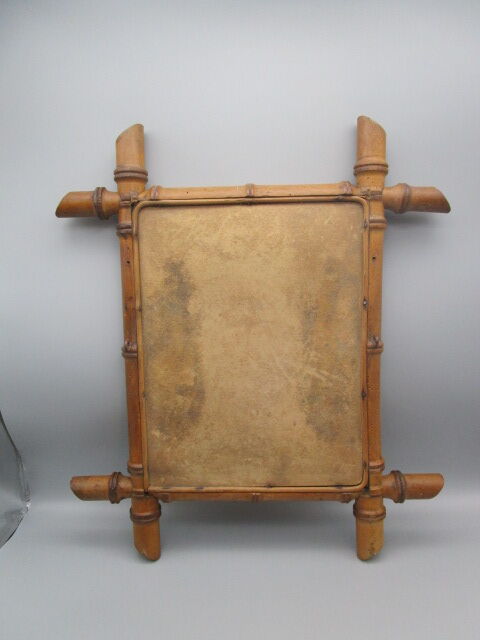 Antique bamboo mirror 37x43cm