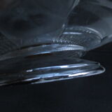 CUP on foot frosted pressed glass and transparent glass- Chrome foot