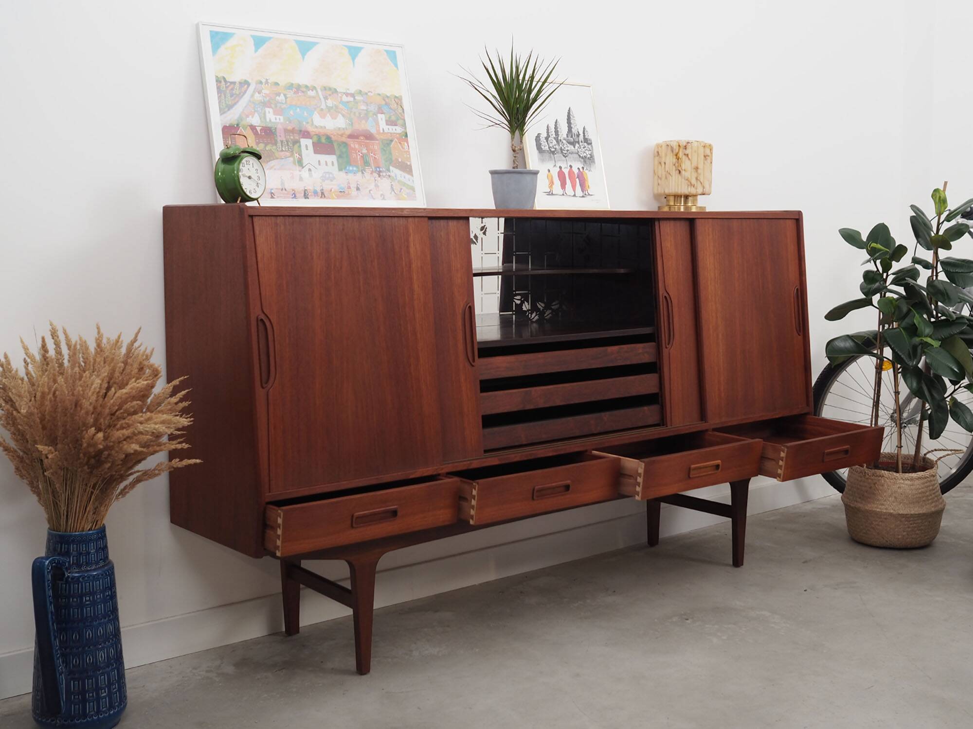 Teak highboard, Danish design, 1960s, designer: Børge Seindal, manufacturer: Westergaard