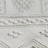 White crochet bed cover