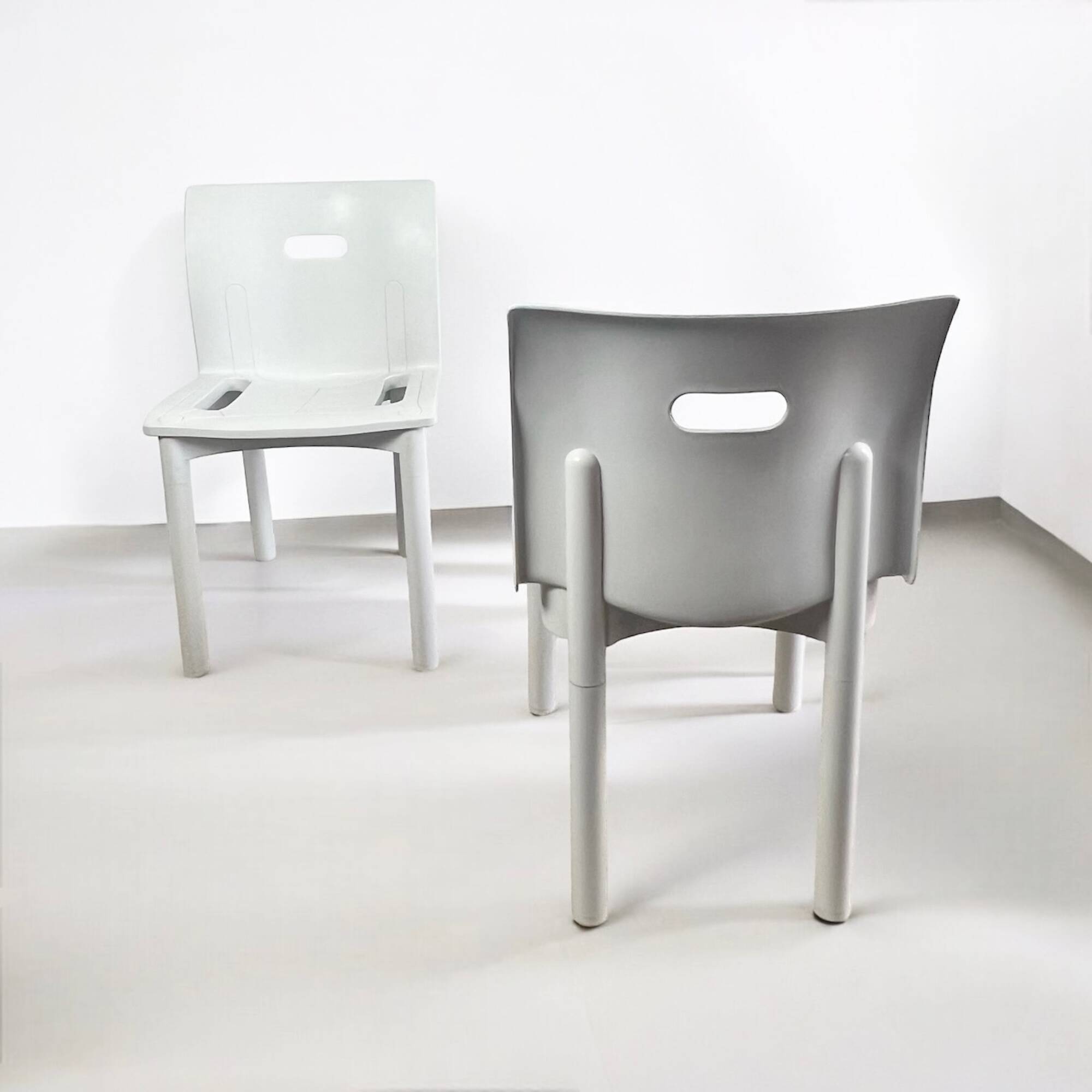 Model 4870 Dining Chairs by Anna Castelli Ferrieri for Kartell, 1980s, Set of 2