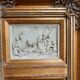 Trumeau miroir  dore biseaute 74 cm x 42 cm decor stuc