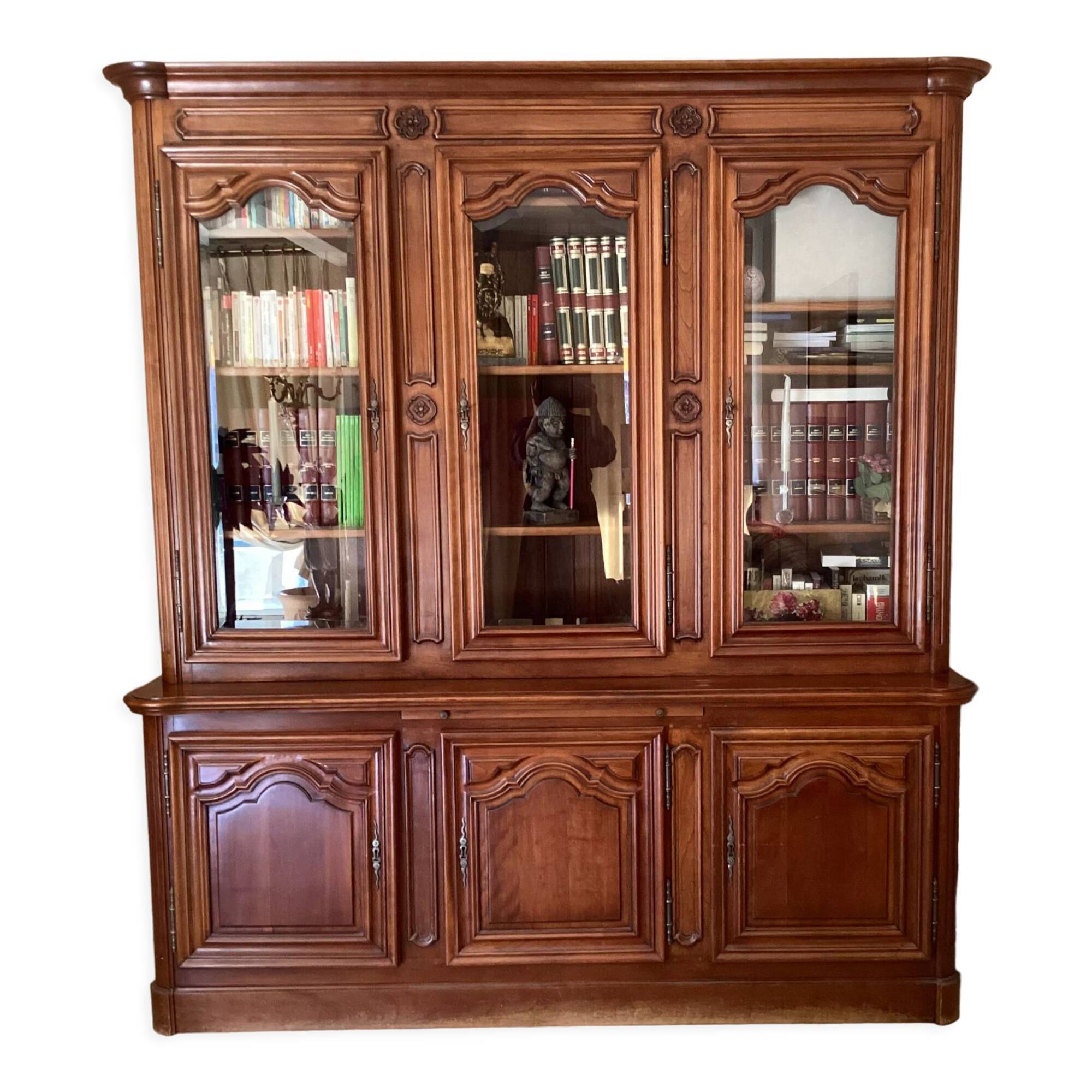 Cherry bookcase stamped Louis Tricoire