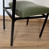 Chaise skaï vert et métal