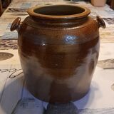 Enamelled terracotta jar