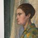 Profile of a woman, oil on canvas signed Henry Portal.