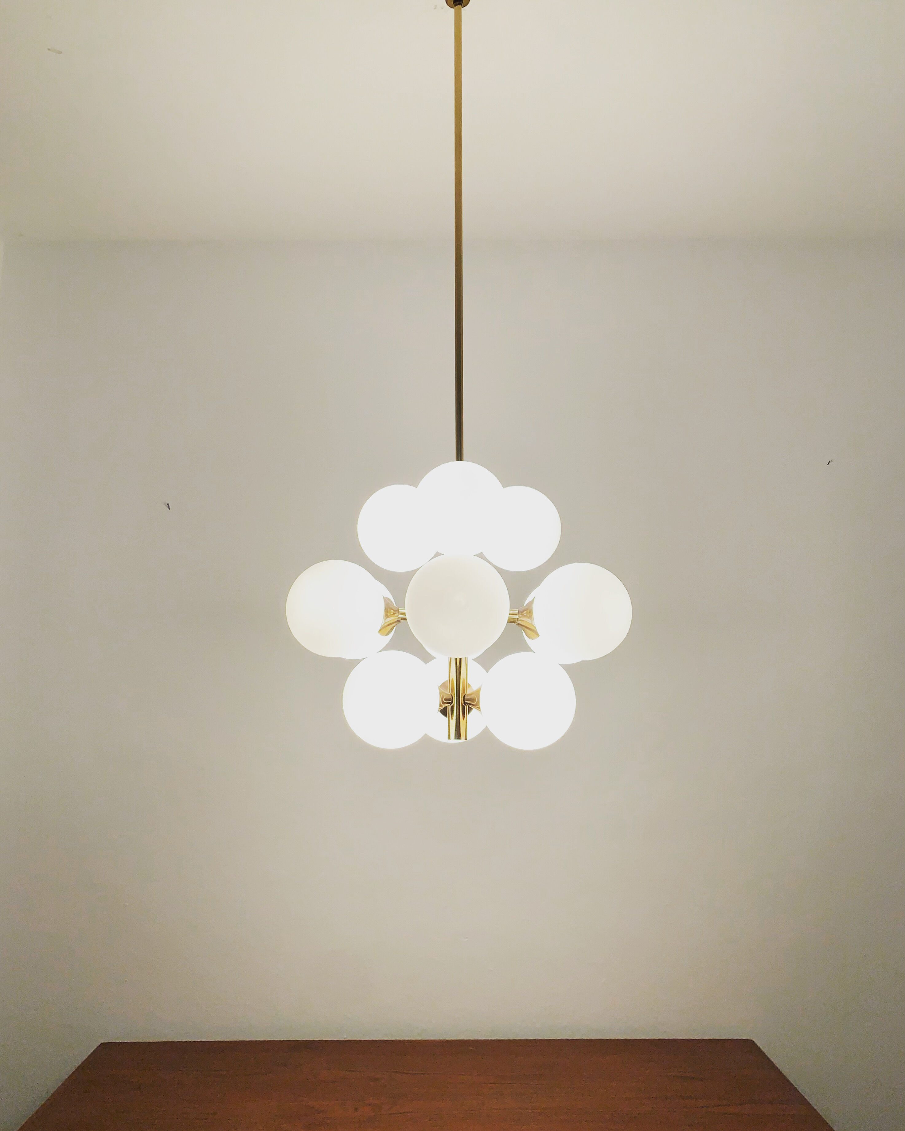 Brass Sputnik chandelier by Kaiser Leuchten