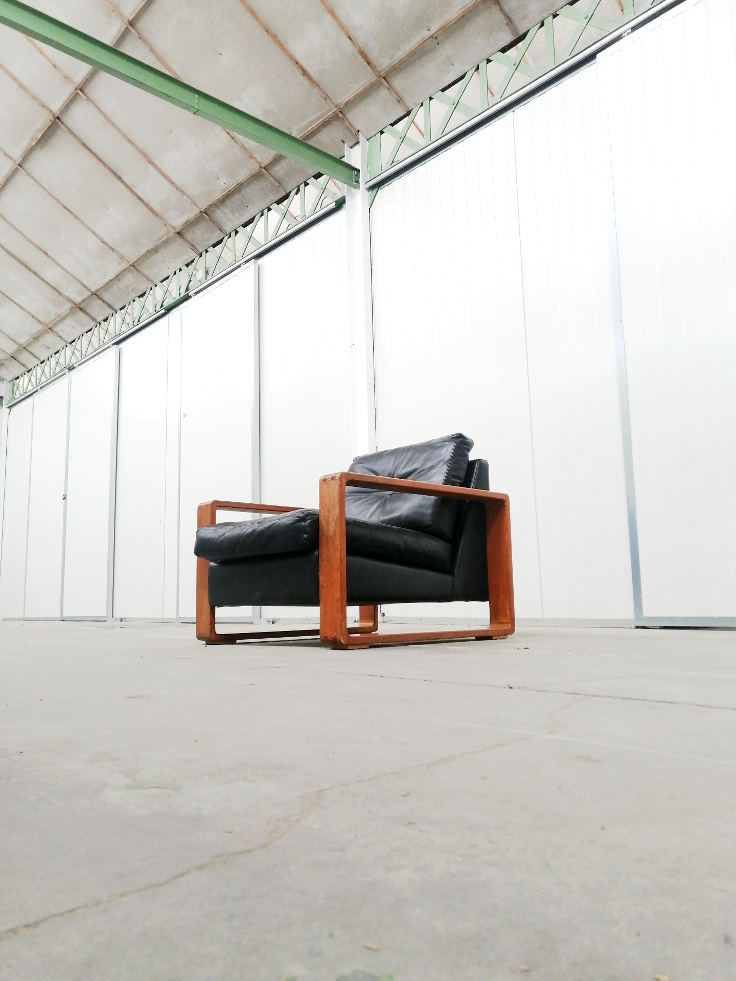 Leather lounge chair, Finland, 1960s