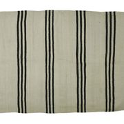 Turkish Kilim Konya Vintage 130x375 cm Beige Black Stripes