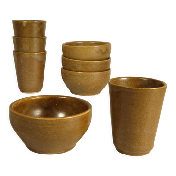 Stoneware tea bowls and tumblers