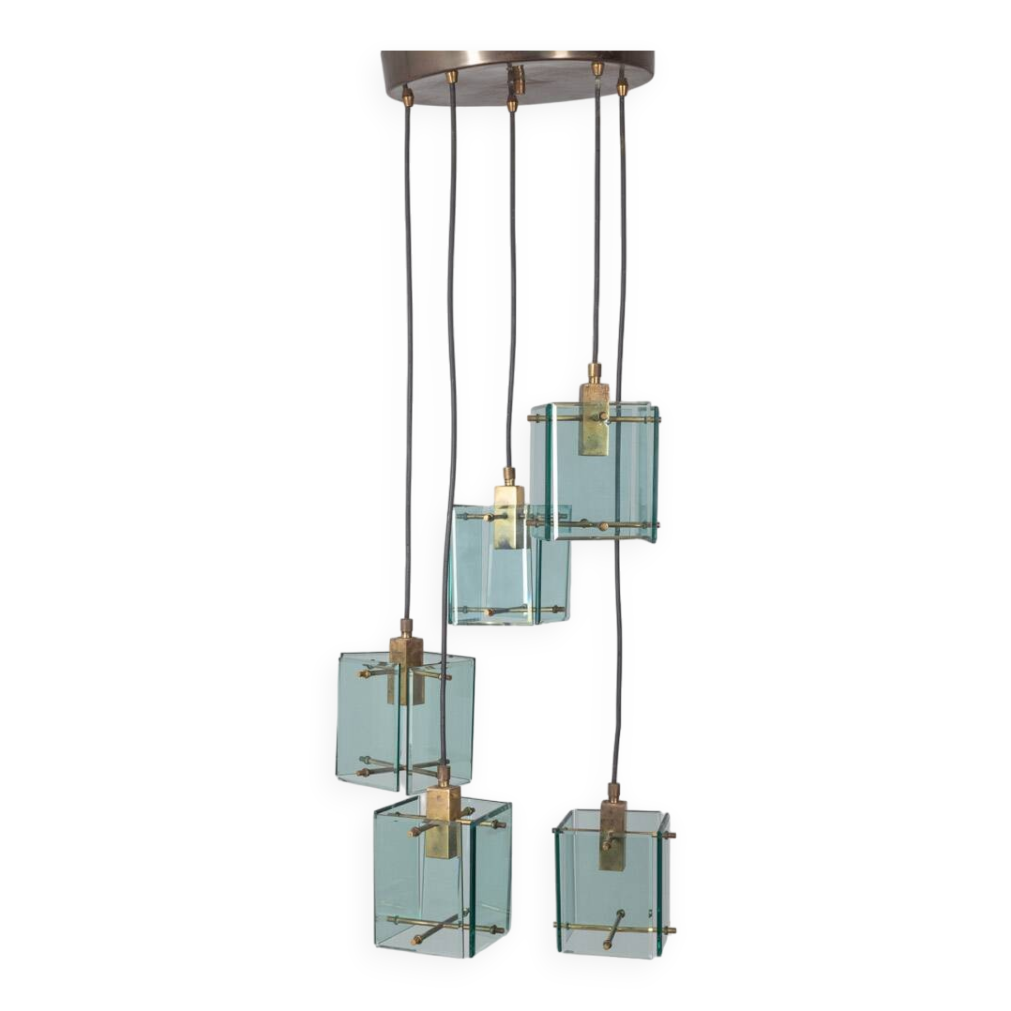 Lampadario vintage anni 60 in vetro design studio zeroquattro