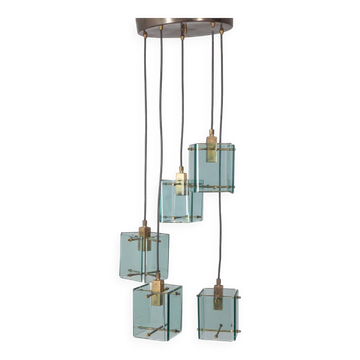 Lampadario vintage anni 60 dans le studio de design vetro zeroquattro