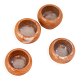 4 bougeoirs en grès marron
