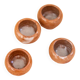 4 brown stoneware candle holders