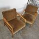 Paire de fauteuils vintage bois et velours