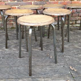Nice stool of the 60s in metal and wood.