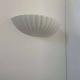 Pair of vintage shell wall lights, white porcelain, France 1970