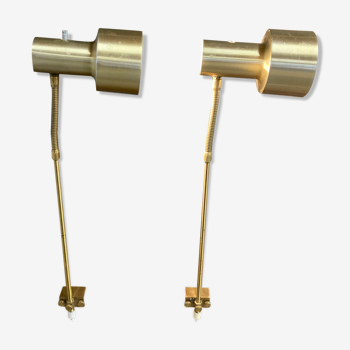 Pair of modular wall lamps Scandinavian design 1950.
