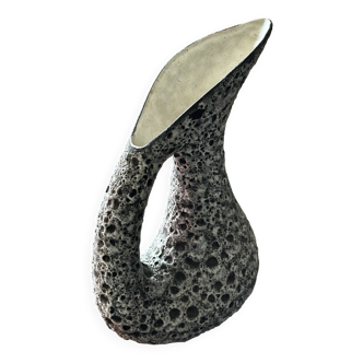 Vase Fat Lava Vallauris par Annette Roux H 31 cm - années 50