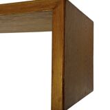 Minimalist vintage teak wood small solid bench