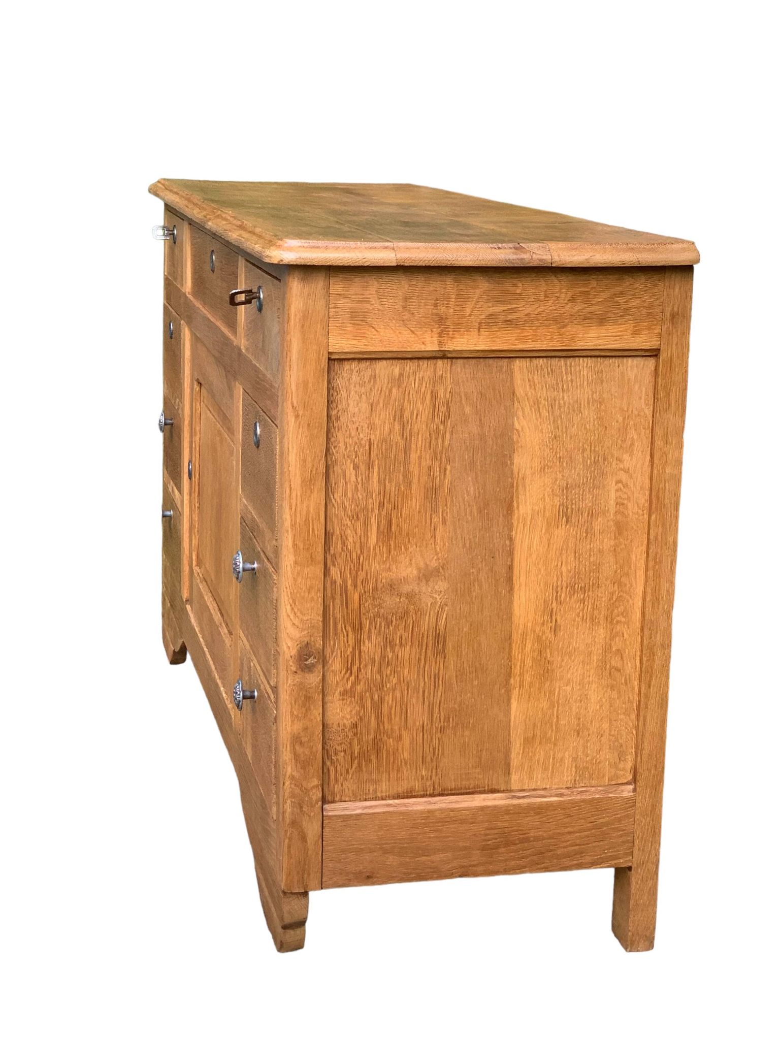 Buffet 9 tiroirs art déco chêne brut massif
