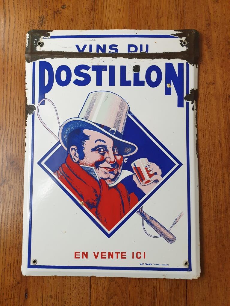 Enamelled plate wines of postillon