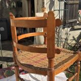 straw-style corner armchair