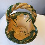 St. Amand Vernified Basket Basket Cache signed F. Normand