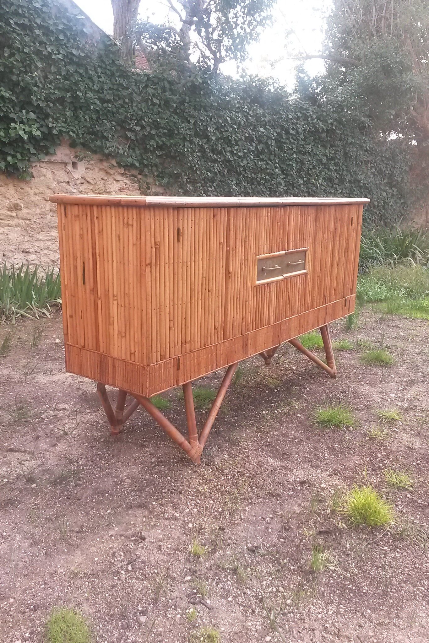 1950 vintage rattan buffet