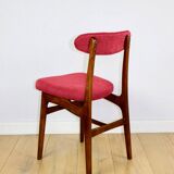 Vintage Hałas upholstered chair in raspberry strawberry vintage colour