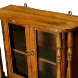 Brown Art Deco jeweler's display case on legs, Indian teak wood trade furniture