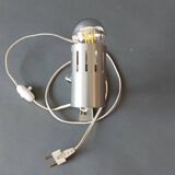 Vintage 1960 brushed aluminum clamp spotlight.