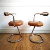 4 chairs Giotto Stoppino cognac