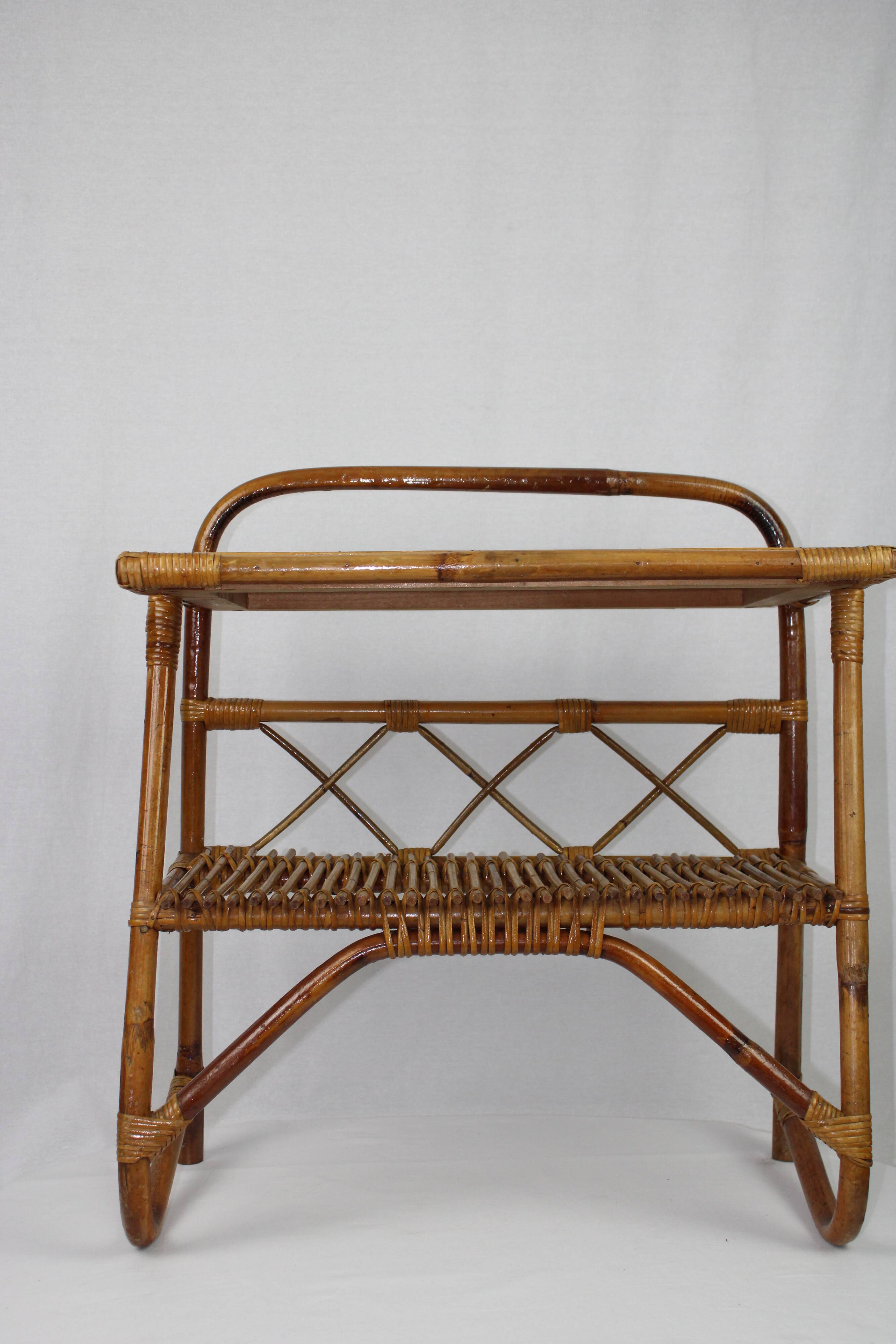 Rattan bedside table