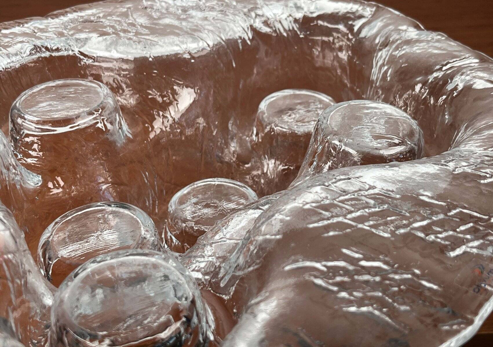 Bougeoir en verre d'art vintage par Pertti Kallionen pour Muurla, années 1970
