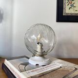 Ceiling light or wall light with cracked glass globe, 15 cm, porcelain rose.