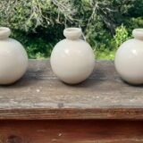 Set of 3 Villenauxe earthenware ball vases