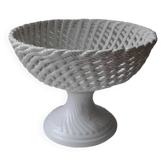 Basket in woven enameled porcelain