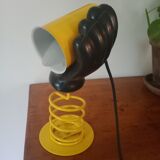 Lacquered metal lamp and plastic year 80