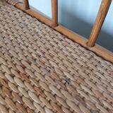 Rattan and wicker wall or floor shelf