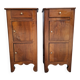 Pair of bedside commodes in walnut. Italy circa 1700s